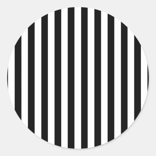 Sticker Rond Bandes noires et blanches, Motif rayé, Lignes (Devant)