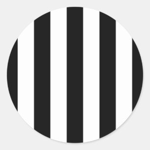 Sticker Rond Bandes noires et blanches, Motif rayé, Lignes