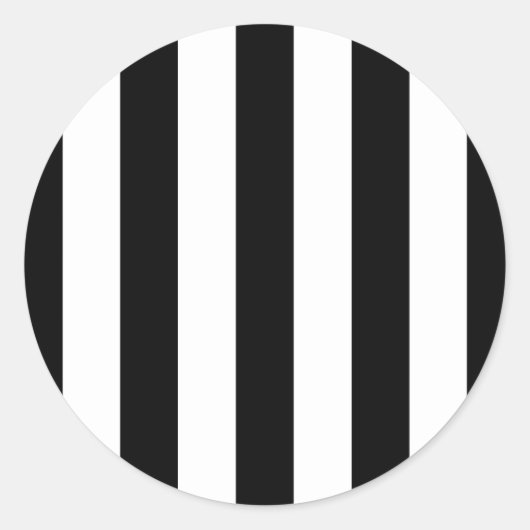 Sticker Rond Bandes noires et blanches, Motif rayé, Lignes (Devant)