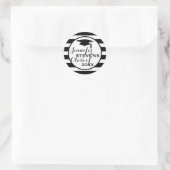 Sticker Rond Bandes noires Motifs géométriques - Graduations (Sac)