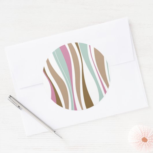 Sticker Rond Bandes rétro (Enveloppe)