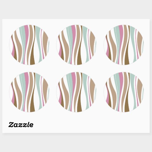 Sticker Rond Bandes rétro (Feuille)