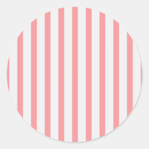 Sticker Rond Bandes rose et blanc