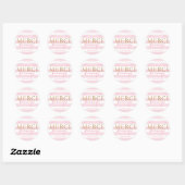 Sticker Rond Bandes roses d'or Merci Beaucoup (Feuille)