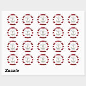 Sticker Rond Bandes rouges spécifiques au client Ancre (Feuille)