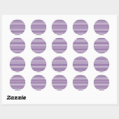 Sticker Rond Bandes violettes et blanches (Feuille)
