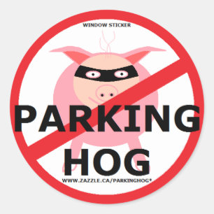 STICKER ROND BANDIT DE PORC DE STATIONNEMENT
