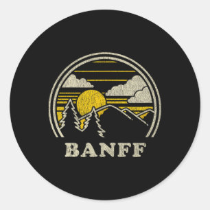 Sticker Rond Banff Alberta Canada T Shirt Vintage Randonnée Mon