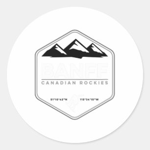 Sticker Rond Banff Canadian Rockies Norquay Snowboard T Shirt