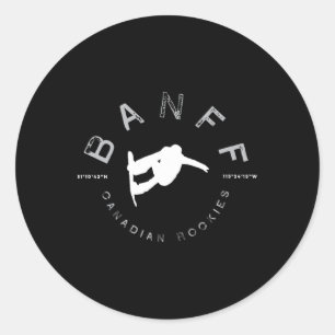 Sticker Rond Banff Canadian Rockies Norquay Vintage Snowboardin