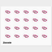 Sticker Rond Bang Pow de dessin Zap (Feuille)