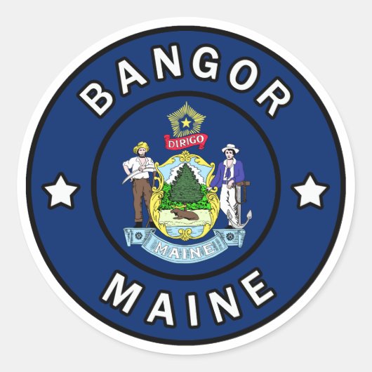 Sticker Rond Bangor Maine (Devant)