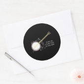 Sticker Rond Banjo Player Music Notes Bluegrass Strandband (Enveloppe)