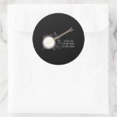 Sticker Rond Banjo Player Music Notes Bluegrass Strandband (Sac)