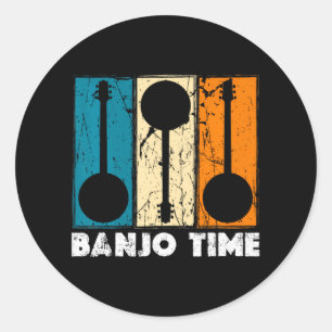 Sticker Rond Banjo Time Bluegrass Banjo