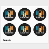 Sticker Rond Banjo Time Bluegrass Banjo (Feuille)