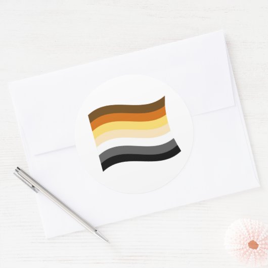 Sticker Rond Bannière Bear Pride (Enveloppe)