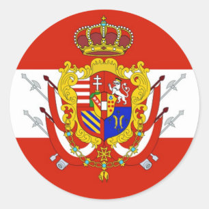 Sticker Rond Bannière blanche rouge Grand-Duché de Toscane