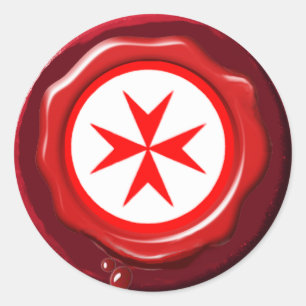 Sticker Rond Bannière de la Marine Toscane Medici RED WAX SEAL