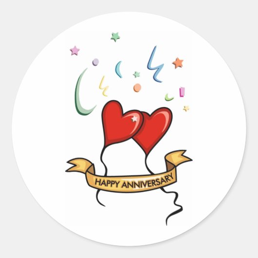 Sticker Rond Bannière du bon anniversaire (Devant)