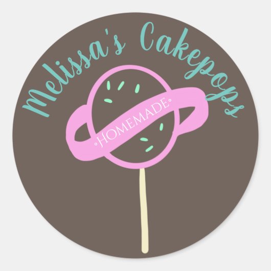 Sticker Rond Bannière du logo de Cakepop Boulangerie maison (Devant)