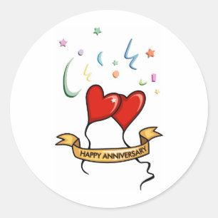Sticker Rond Bannière heureuse d'anniversaire