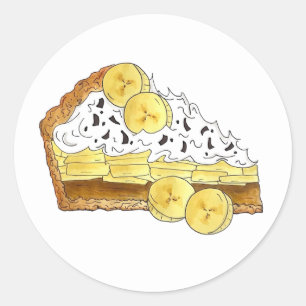 Sticker Rond Banoffe Banana Toffee Pie Slice UK British Food