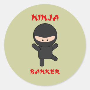 Sticker Rond banquier ninja