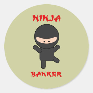 Sticker Rond banquier ninja