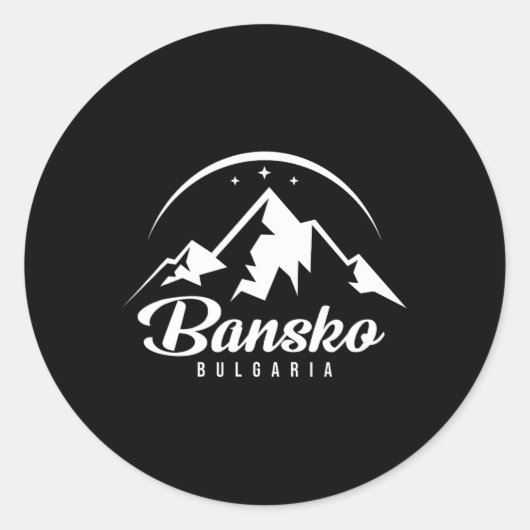 Sticker Rond Bansko Bulgarie Station de ski Ski Snowboard (Devant)