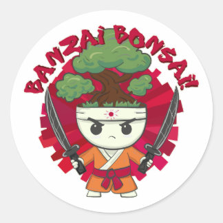 Sticker Rond Banzai Bonsai !