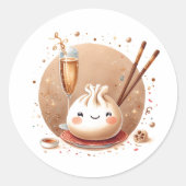 Sticker Rond Bao au four Fête bébé pour petite boulette (Devant)