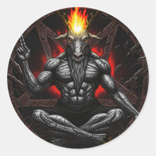 Sticker Rond Baphomet Ascendant: Dark Wisdom