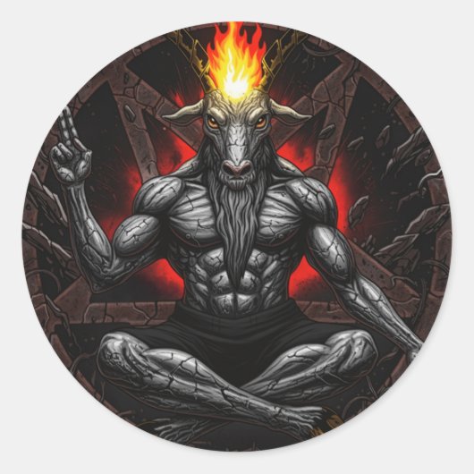 Sticker Rond Baphomet Ascendant: Dark Wisdom (Devant)