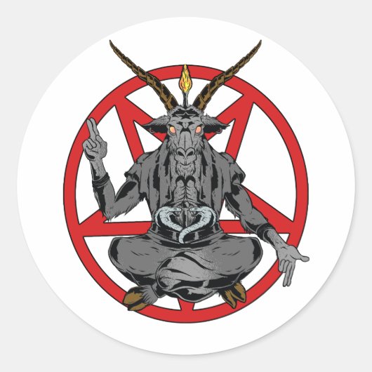 Sticker Rond Baphomet roi de l'enfer (Devant)