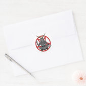 Sticker Rond Baphomet roi de l'enfer (Enveloppe)