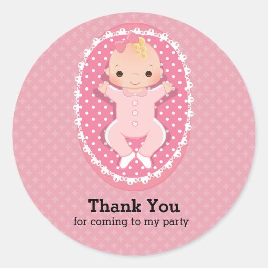 Sticker Rond Baptême bébé (Devant)