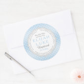 Sticker Rond Baptême | Cercles d'éternité pour garçon (Enveloppe)