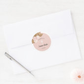 Sticker Rond Baptême Christening Blush Arch Boho Invitation (Enveloppe)