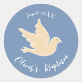 Sticker Rond Baptême Christening Dove (Devant)