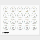 Sticker Rond Baptême croix dorée rayure bleue (Feuille)