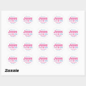 Sticker Rond Baptême de bébé (Feuille)