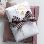 Sticker Rond Baptême de bébé Fleur Sauvage Beige Adorable Duo L