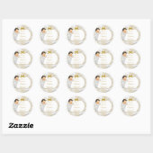 Sticker Rond Baptême de bébé garçon croix en or (Feuille)