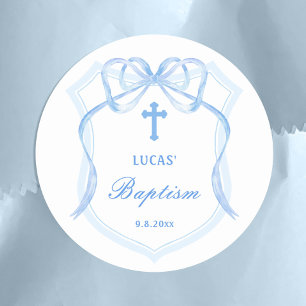 Sticker Rond Baptême de crête de mât bleu clair