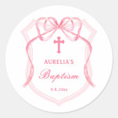 Sticker Rond Baptême de la crête rose (Devant)