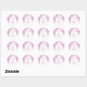 Sticker Rond Baptême de Wisteria rose (Feuille)