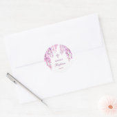 Sticker Rond Baptême de Wisteria rose (Enveloppe)