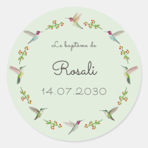 Sticker Rond Baptême des Colibris d'Anna