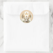 Sticker Rond Baptême dorée Bébé Garçon Christening Baptême (Sac)